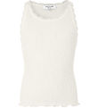 Rosemunde Top - Silke/Bomuld - Rib - Ivory m. Blonder