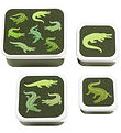 A Little Lovely Company Madkassesæt - 4 stk - Crocodiles