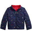 Polo Ralph Lauren Dynejakke - Vendbar - Rød/Navy m. Logoer