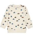 Minymo Sweatshirt - Sandshell m. Biler