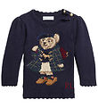 Polo Ralph Lauren Bluse - Strik - Navy m. Bamse