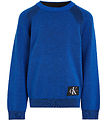 Calvin Klein Bluse - Strik - Two Toned Badge - Kettle Blue