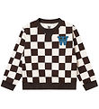 Wood Wood Sweatshirt - Rod Kids Checkered - Off-White/Black Coff