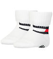 Tommy Hilfiger Strømper m. Antiskrid - 2-pak - Baby Flag - Hvid