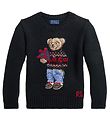 Polo Ralph Lauren Bluse - Strik - Holiday - Sort m. Bamse