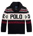 Polo Ralph Lauren Bluse - Strik - Holiday - Sort/Hvid m. Rød