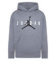 Jordan Hættetrøje - Gråmeleret m. Logo