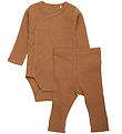 Fixoni St - Leggings/Body l/ - Rib - Nuthatch