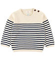 Copenhagen Colors Bluse - Strik - Cream Navy Combi