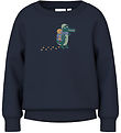 Name It Sweatshirt - NmmVildar - Dark Sapphire m. Krokodille