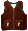 Mini Rodini Vest - Imiteret Pels - Bloodhound  - Brun