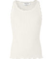 Rosemunde Top - Silke/Bomuld -  New White m. Blonder