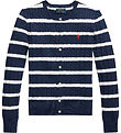 Polo Ralph Lauren Cardigan - Strik - Navy/Hvidstribet