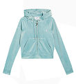 Juicy Couture Cardigan - Cropped - Madison - Velour - Blue Surf