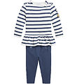 Polo Ralph Lauren Bluse/Leggings - Navy/Hvid