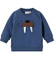 Name It Sweatshirt - NbmSolar - Bijou Blue m. Hvalros