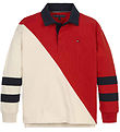 Tommy Hilfiger Polobluse - Colorblock Rugby - Rød/Hvid
