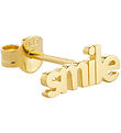 Design Letters Ørering - 1 stk. - SMILE - 18K Guldbelagt