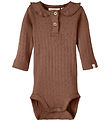 Lil Atelier Body l/æ - Noos - NbfRachel - Carob Brown m Hulmønst