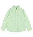 GANT Skjorte - Oxford - Slime Green/Hvidstribet