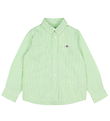 GANT Skjorte - Oxford - Slime Green/Hvidstribet