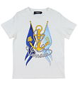 Versace T-shirt - Hvid/Bl m. Faner