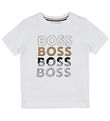 BOSS T-shirt - Hvid m. Sort/Brun