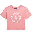 Polo Ralph Lauren T-shirt - Pink m. Hvid