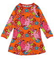 Småfolk Kjole - Orange m. Kaniner og Blomster