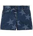 Stella McCartney Kids Denimshorts - Bl/Hvid m. Stjerner