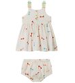 Stella McCartney Kids Kjole m. Bloomers - Hvid m. Sljfer