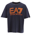 EA7 T-shirt - Navy m. Orange