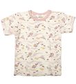 Joha T-shirt - Uld - Off White/Stvet Rosa m. Hval