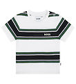 BOSS T-shirt - Hvid/Navystribet m. Grøn