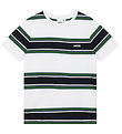 BOSS T-shirt - Hvid/Navystribet m. Grøn