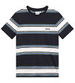 BOSS T-shirt - Navy/Hvidstribet m. Bl