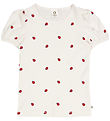 Msli T-shirt - Ladybird Puff - Balsam Cream/Apple Red