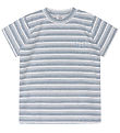 Hust and Claire T-shirt - HCArthur - Blue Fog Melange m. Striber