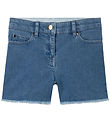 Stella McCartney Kids Denimshorts - Lysebl m. Hjerter