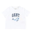 GANT T-shirt - Whale Print - Hvid