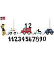 Kids by Friis Fødselsdagstog - Biler m. 11 tal