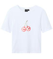 LMTD T-shirt - NlfFerry - Bright White m. Kirsebr