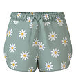 Name It Shorts - Noos - NmfVigga - Silt Green/Daisy Flowers