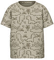 Name It T-shirt - NmmValther - Pure Cashmere/Outline Dinosaurs