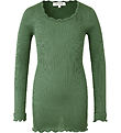 Rosemunde Bluse - Silke/Bomuld - Rib - Loden Green