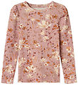 Name It Bluse - Rib - NmfNiara - Deauville Mauve m. Blomster