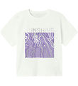 Name It T-shirt - Cropped - NkfJavase - Bright White/ Purple Ros