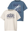 Name It T-shirts - 2-pak - NkmVagno - Coronet Blue/Jet Stream m.