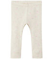 Name It Leggings - Rib - NbfDabua - Peyote Melange m. Jordbær