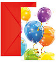 Decorata Party Invitationer - 6-pak - Sparkling Balloons